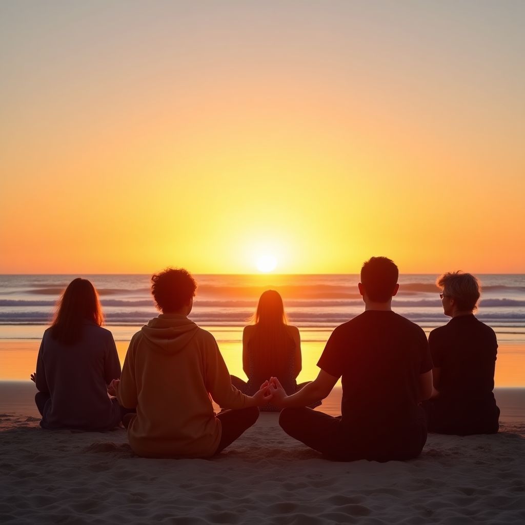 Beach meditation retreat