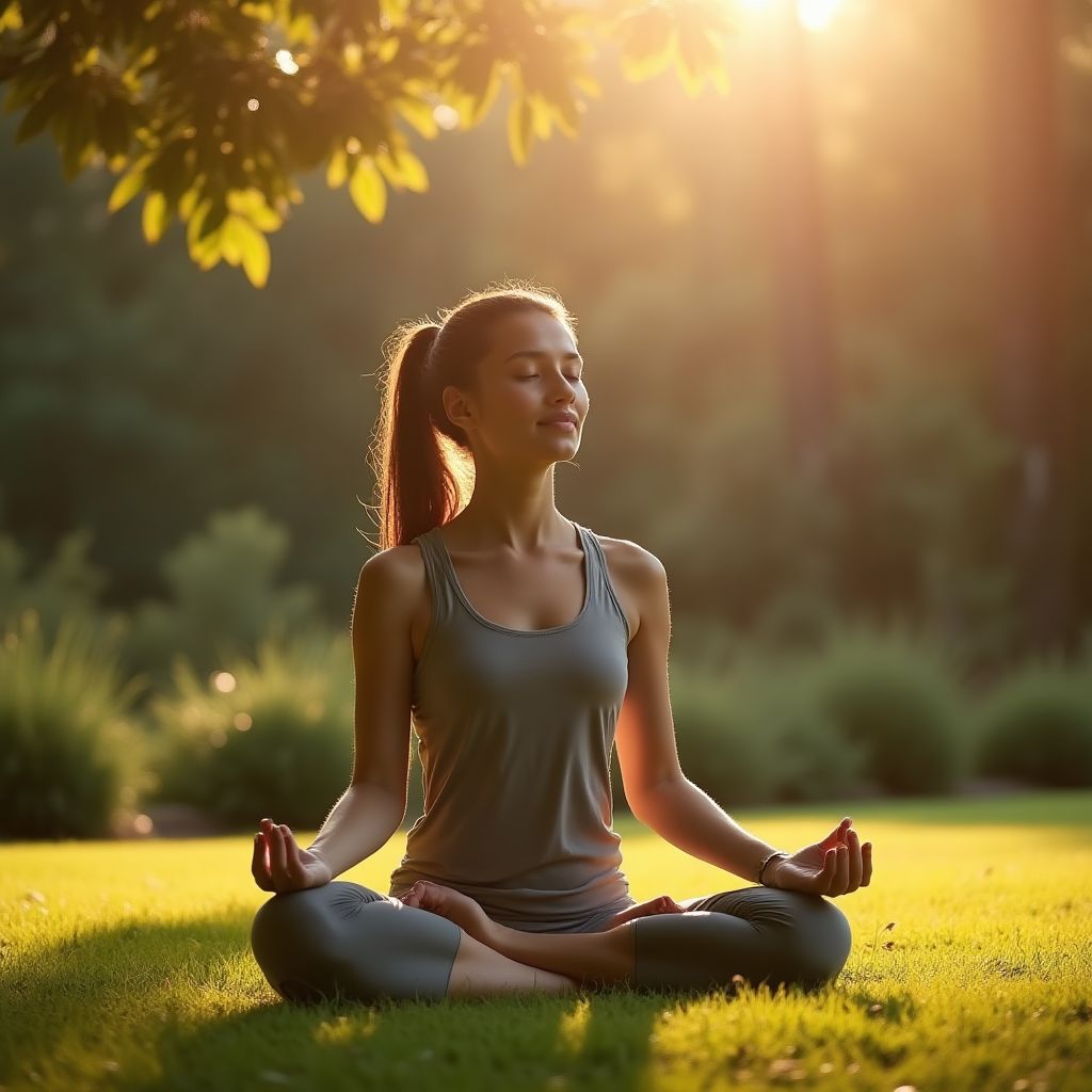 Person practicing mindful breathing