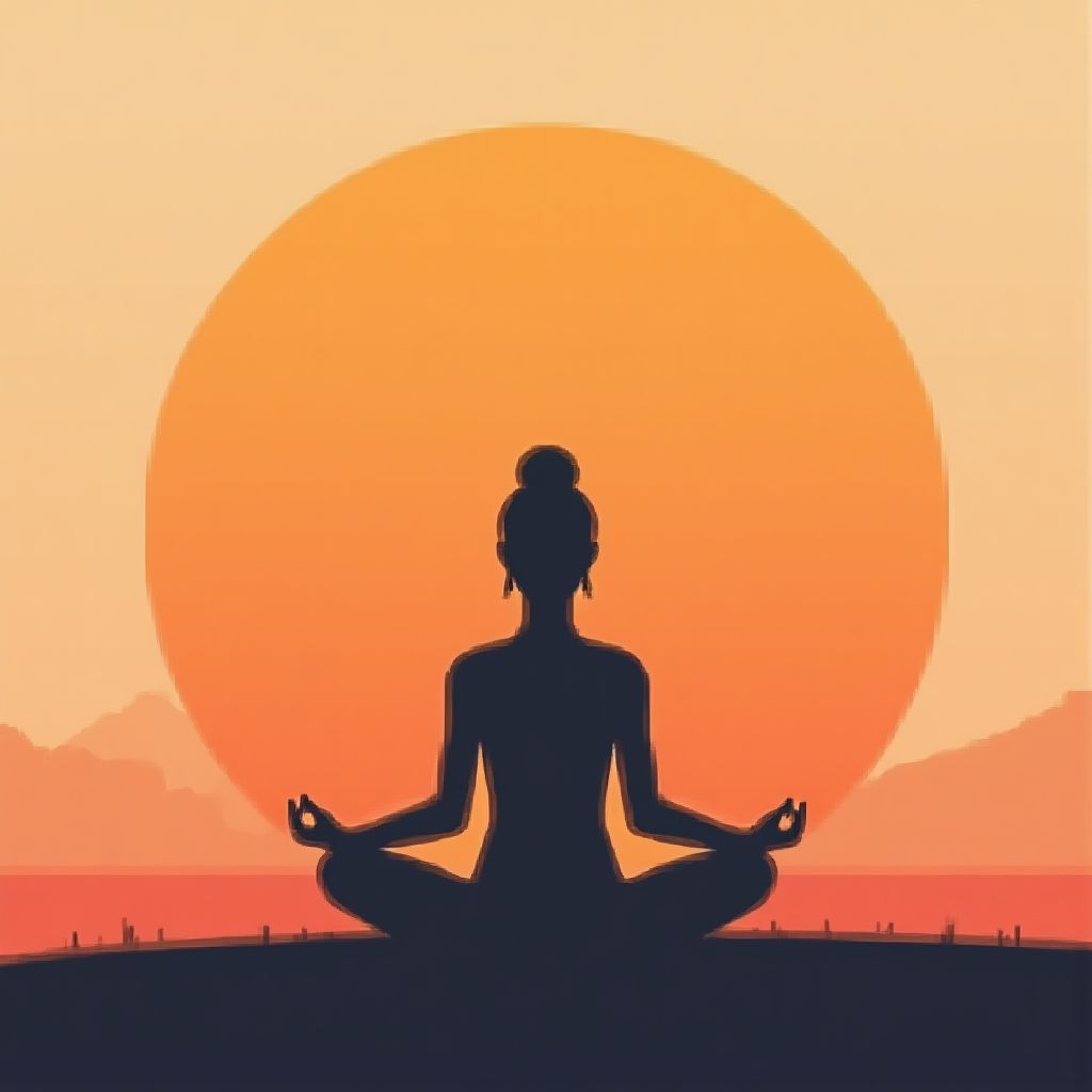Meditation pose silhouette poster
